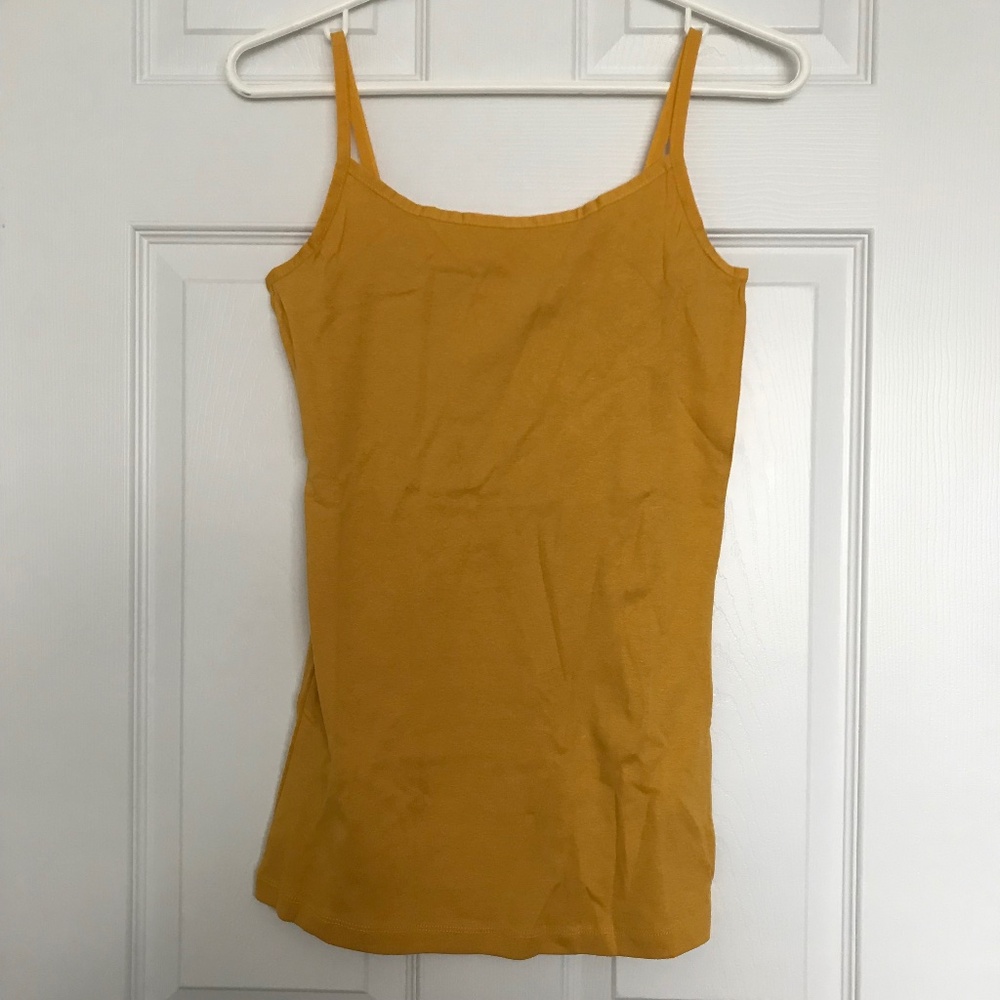 NWOT Majora Essentials Mustard Yellow M Scoop Neck Cami Tank Top